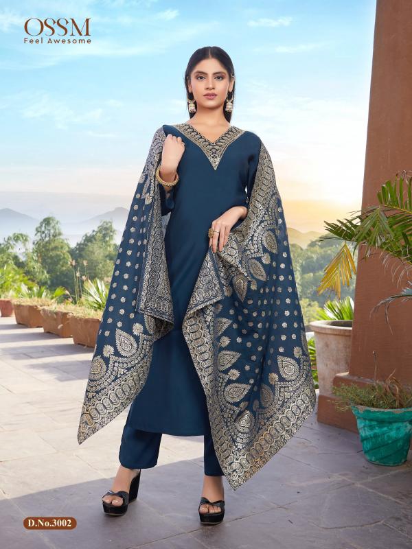 Ossm Monalisa Vol 3 Embroidered Top Bottom Dupatta Collection